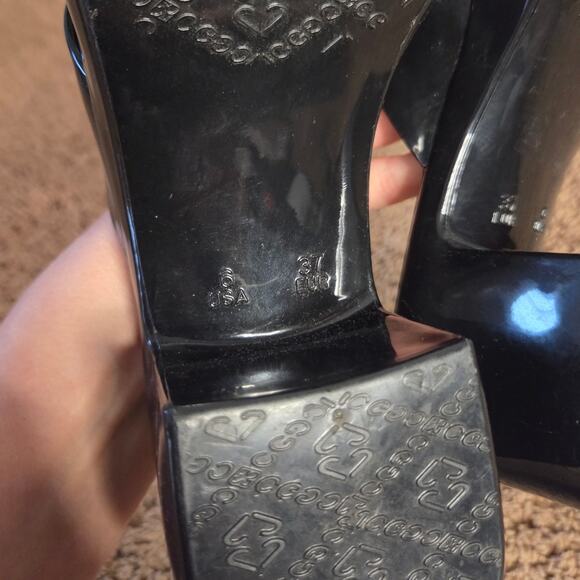 Jeffery Campbell y2k bubble platform rubber heeled slides sandals black 6 - Picture 5 of 8